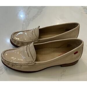 marc joseph new york East Village Sz 10 Beige Penny loafers Patent Leather Shoes